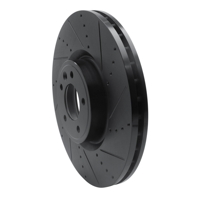 Land Rover Range Rover Brake Rotor (1) - Front Right - R1 Concepts - Drilled & Slotted - Black - `18-`25